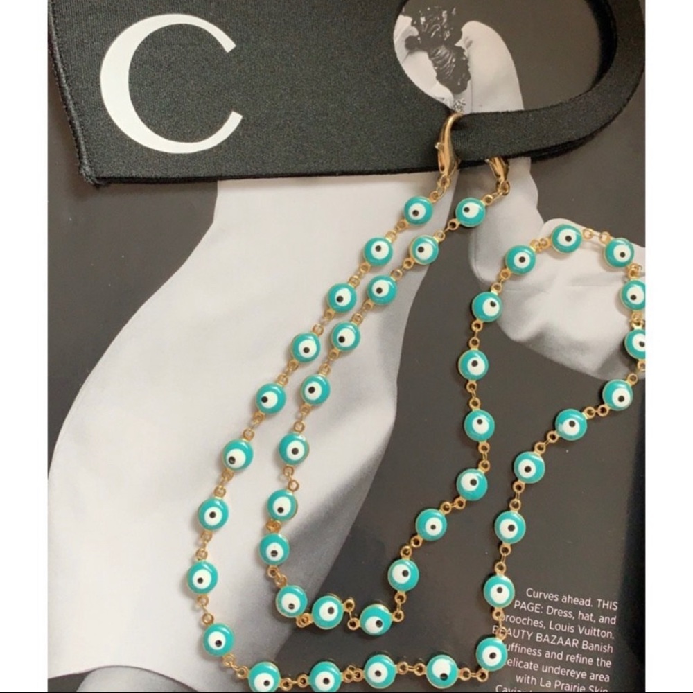 Turquoise Evil Eye Mask Holder